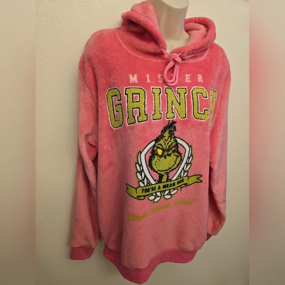 NWOT Dr. Seuss The Grinch Pink Hoodie - Picture 2 of 5